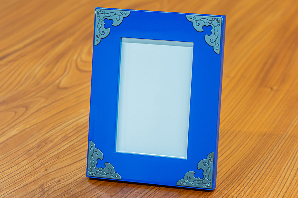 仙台箪笥 フォトスタンド 藍色漆塗り 小型 高級 工芸品 伝統 写真立て