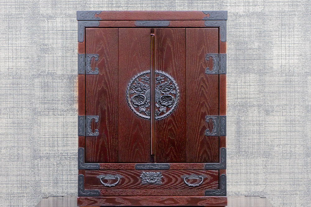 仙台箪笥 仙台仏壇20号 拭き漆調 KH-568（お申込書返送後1ヶ月～5ヶ月程度でお届け）高級 工芸品 伝統