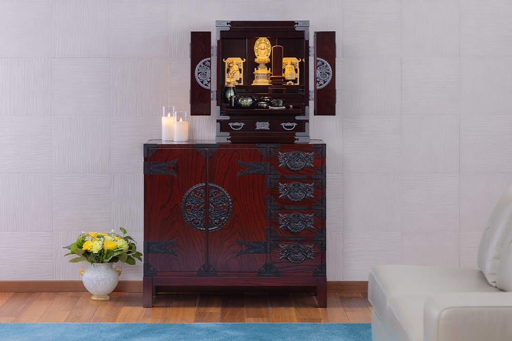 仙台箪笥 仙台仏壇20号 木地呂漆調 KHB-568D（お申込書返送後1ヶ月～5ヶ月程度でお届け）高級 工芸品 伝統