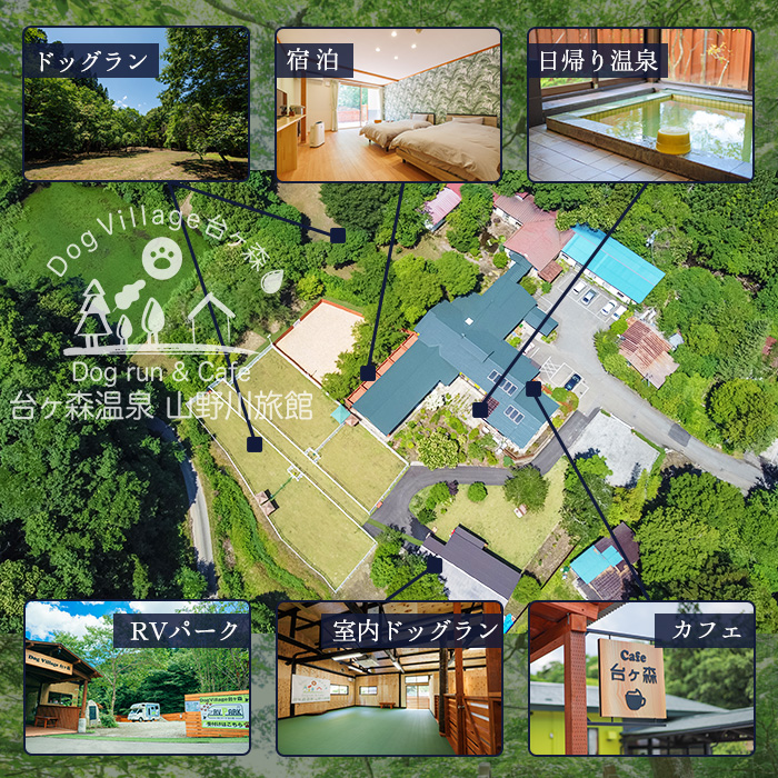 台ケ森温泉 山野川旅館 DogVillage台ケ森 施設利用券 9,000円分 ドッグラン 宿泊 日帰り温泉 温泉旅館 ペット 大型犬 中型犬 小型犬 カフェ【山野川旅館】ta198