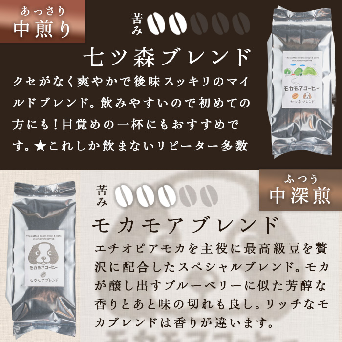 自家焙煎珈琲豆 飲み比べセット(粉) 200g×5種 計1kg 中煎り 中深煎 深煎り 季節のブレンド コーヒー 珈琲 コーヒー 焙煎 スペシャルティコーヒー セット【モカモアコーヒー】ta511-B