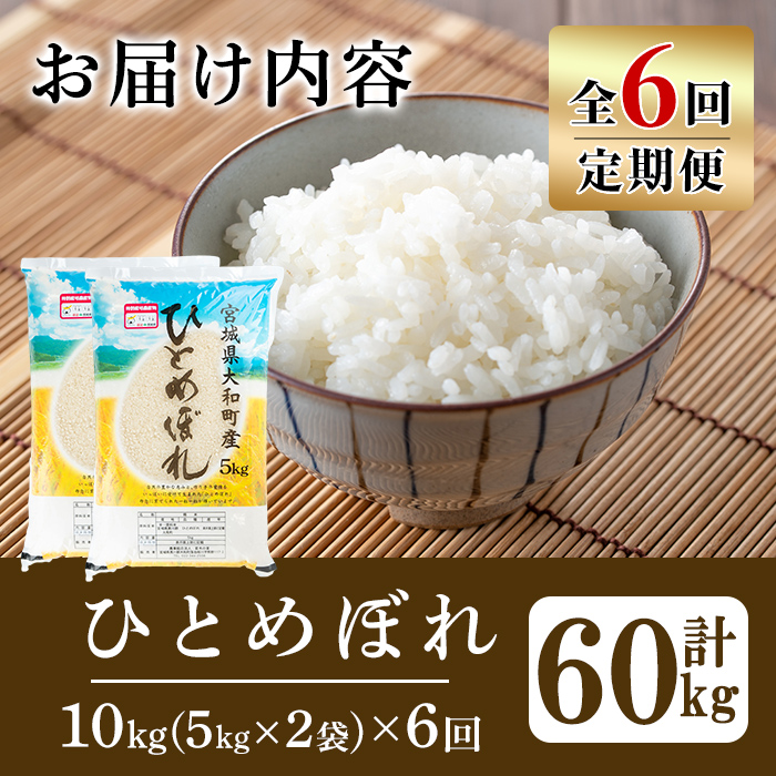 【令和7年産】＜6か月定期便＞特別栽培米 ひとめぼれ 10kg×6回(合計60kg) お米 おこめ 米 コメ 白米 ご飯 ごはん おにぎり お弁当 頒布会【農事組合法人若木の里】ta542