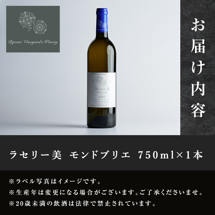 自社葡萄を使用した白ワイン モンドブリエ 750ml×1本 ラセリー美 ドライ ぶどう ブドウ アルコール ギフト 宮城県産 みらいファームやまと 【了美ワイナリー】ta470
