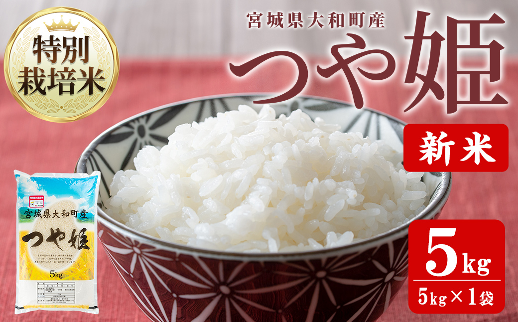 【令和7年産 新米】特別栽培米 つや姫 5kg お米 おこめ 米 コメ 白米 ご飯 ごはん おにぎり お弁当【農事組合法人若木の里】ta536