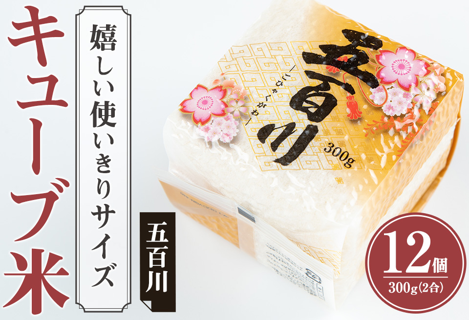 キューブ米 300g×12個（五百川）小分け お米 おこめ 米 コメ 白米 ご飯 ごはん おにぎり お弁当 ギフト【赤間農業開発株式会社】ta306