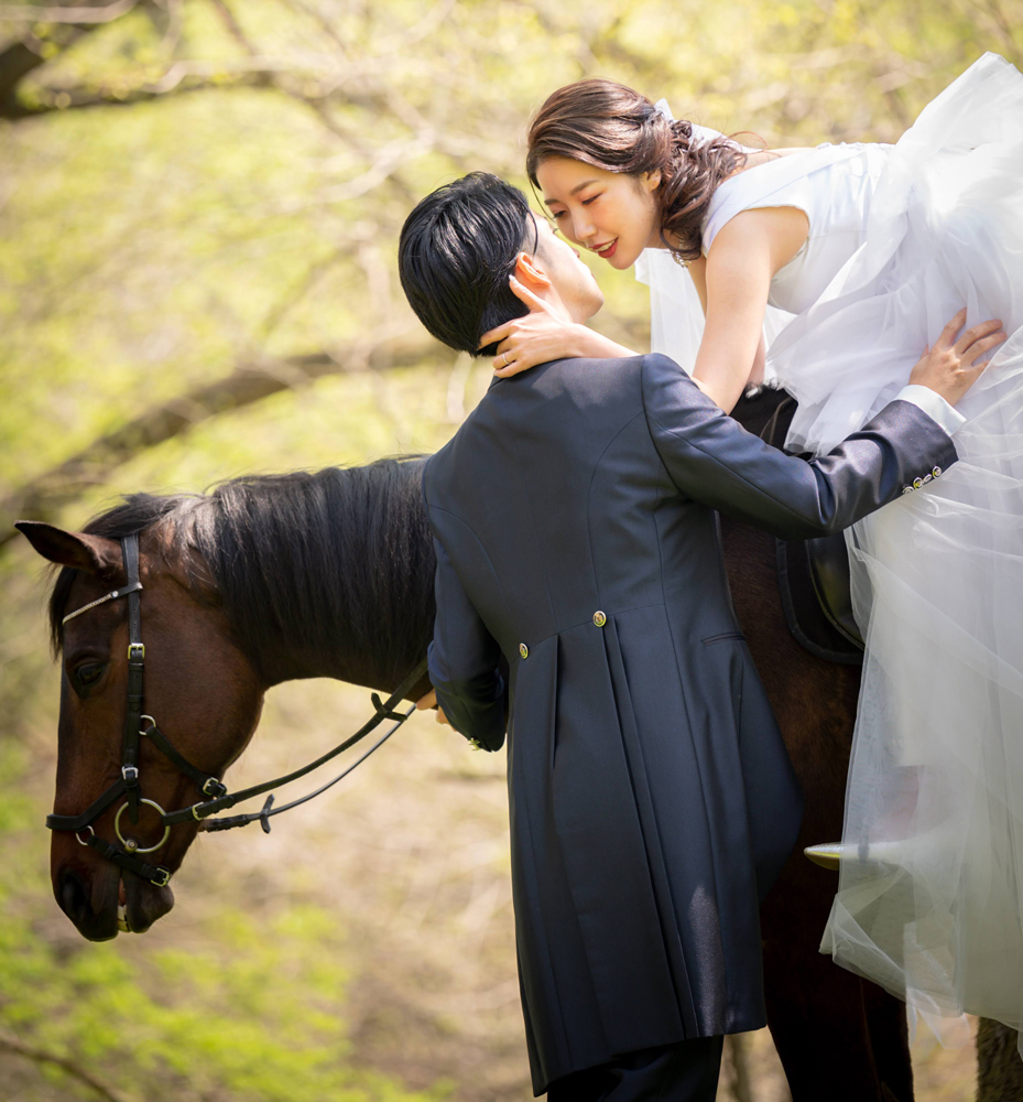 馬と一緒に前撮りプラン｜ウエディング 写真 東北 宮城 仙台 記念 写真 チケット クーポン 入場券 体験 結婚式 [0093]