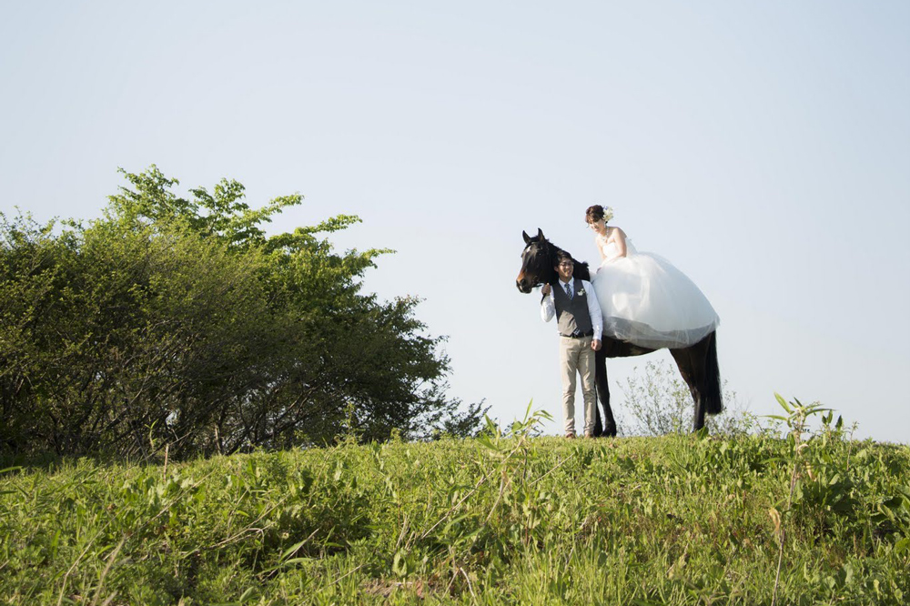 馬と一緒に前撮りプラン｜ウエディング 写真 東北 宮城 仙台 記念 写真 チケット クーポン 入場券 体験 結婚式 [0093]