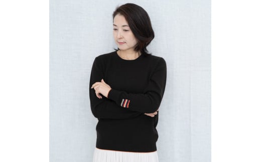 ラウンドネックプルオーバー(コルク)女性用サイズ:L(40)≪白田のカシミヤ≫