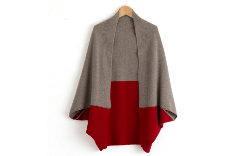 ドルマン カーディガン (コルク×レッド) F ≪白田のカシミヤ≫ | sr00011-cor