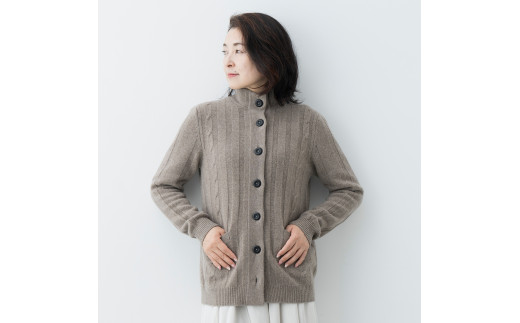 スタンドカラージャケット(コルク) 女性用サイズ:L(40) ≪白田のカシミヤ≫