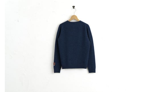 ラウンドネックプルオーバー(ブルー)女性用サイズ:M(38)≪白田のカシミヤ≫