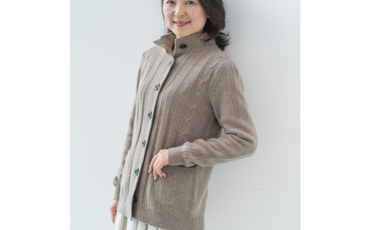 スタンドカラージャケット(コルク) 女性用サイズ:M(38) ≪白田のカシミヤ≫