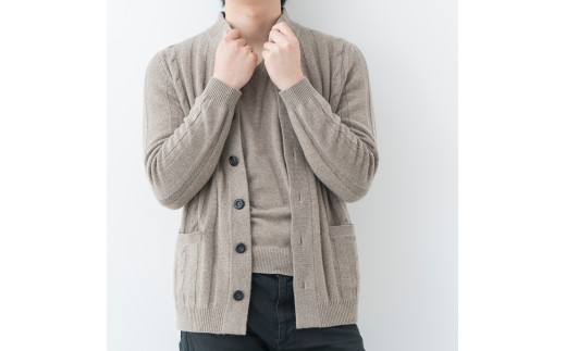 スタンドカラージャケット(ブルー) 男性用サイズ:M(42) ≪白田のカシミヤ≫