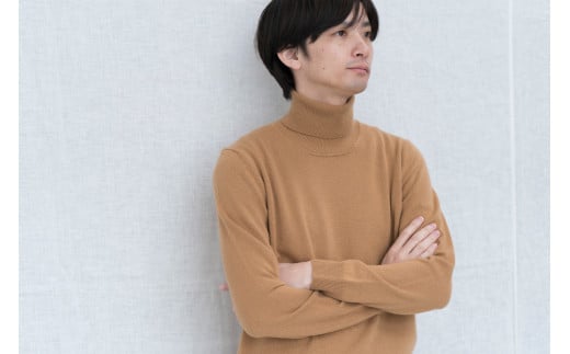  ベビーカシミヤ タートルネックプルオーバー《白田のカシミヤ》男性用サイズ:Ｓ（40）サイズ｜ニット タートル 高級 希少 メンズ