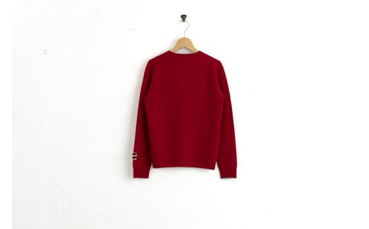 ラウンドネックプルオーバー(レッド)女性用サイズ:LL(42)≪白田のカシミヤ≫