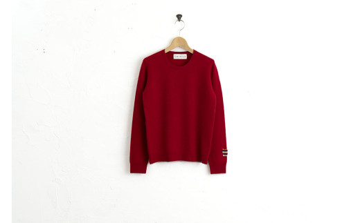 ラウンドネックプルオーバー(レッド)女性用サイズ:S(36)≪白田のカシミヤ≫