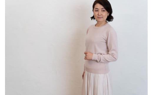   ベビーカシミヤ ラウンドプルオーバー 男性用《白田のカシミヤ》男性用サイズ:L（44）｜ニット カシミヤ 100％ 高級 希少 メンズ