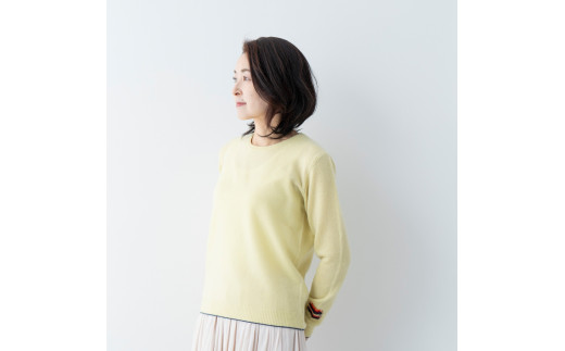 ラウンドネックプルオーバー(ブルー)女性用サイズ:M(38)≪白田のカシミヤ≫