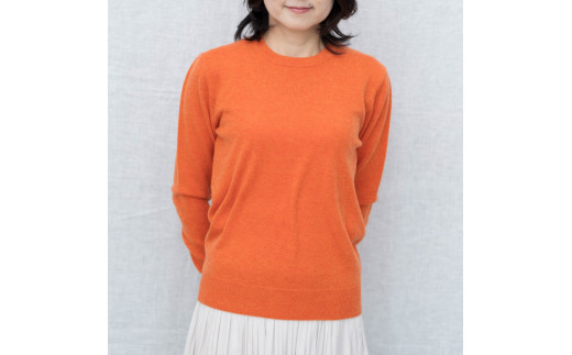 ラウンドネックプルオーバー(コルク)女性用サイズ:L(40)≪白田のカシミヤ≫