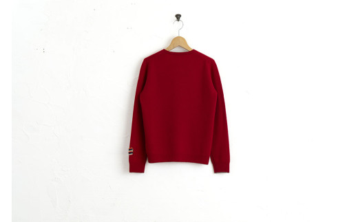 ラウンドネックプルオーバー(レッド)女性用サイズ:S(36)≪白田のカシミヤ≫