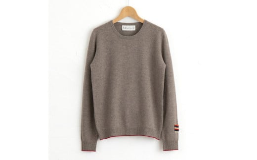 ラウンドネックプルオーバー(コルク)女性用サイズ:L(40)≪白田のカシミヤ≫