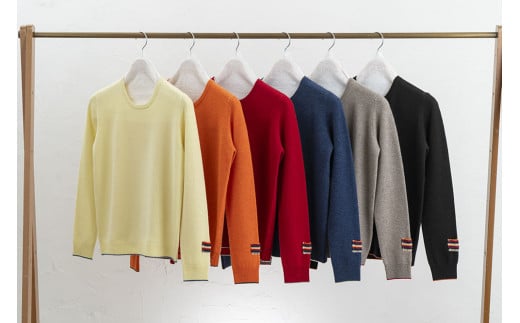 ラウンドネックプルオーバー(レッド)女性用サイズ:M(38)≪白田のカシミヤ≫