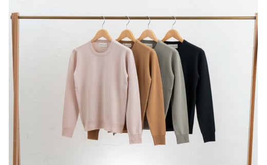   ベビーカシミヤ ラウンドプルオーバー 男性用《白田のカシミヤ》男性用サイズ:L（44）｜ニット カシミヤ 100％ 高級 希少 メンズ