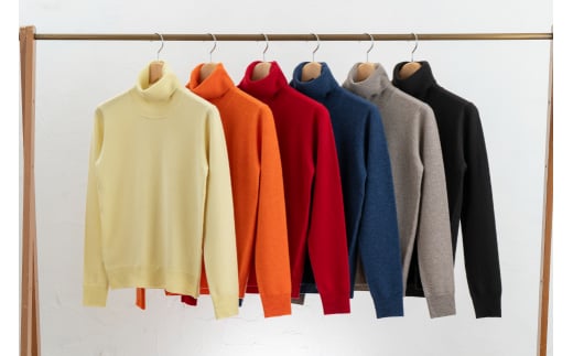 タートル ネックプルオーバー 度詰(レッド)男性用サイズ:S(40)≪白田のカシミヤ≫