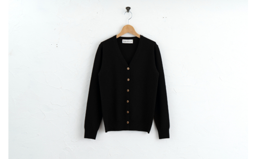 Vネック カーディガン  度詰（コゲチャ）女性用サイズ:S(36)≪白田のカシミヤ≫