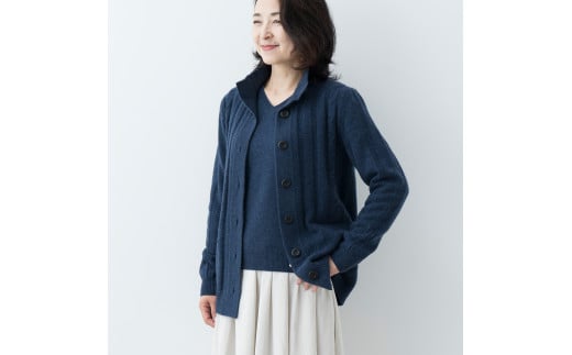 スタンドカラー ジャケット【全2色 M L】セーター ニット カーディガン レディース カシミヤ 100％ ≪白田のカシミヤ≫ カシミア 白田カシミヤ | sr00023