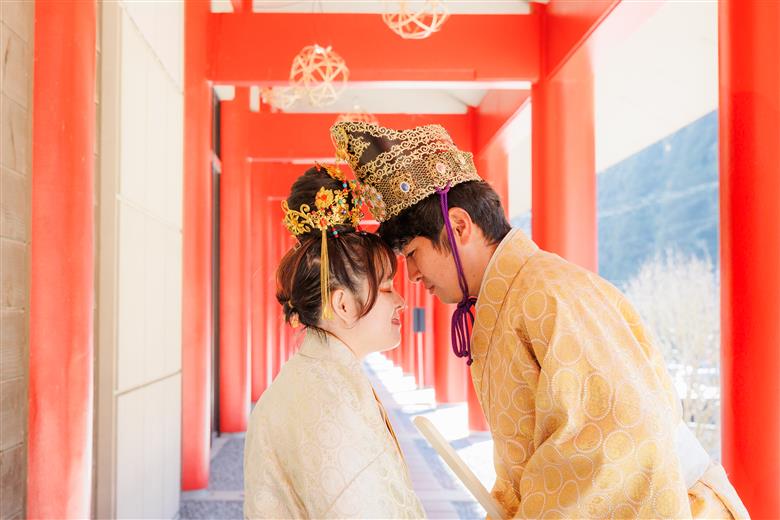 わくや金色天平婚 体験 2名様 /宮城県 涌谷町 東北 結婚式 撮影 フォトウェディング 体験 プロポーズ ハレの日【fushigi001】
