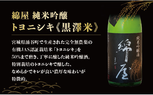 綿屋 純米吟醸 トヨニシキ《黒澤米》 720ml / 酒 お酒 アルコール 日本酒 銘酒 【saijo1】
