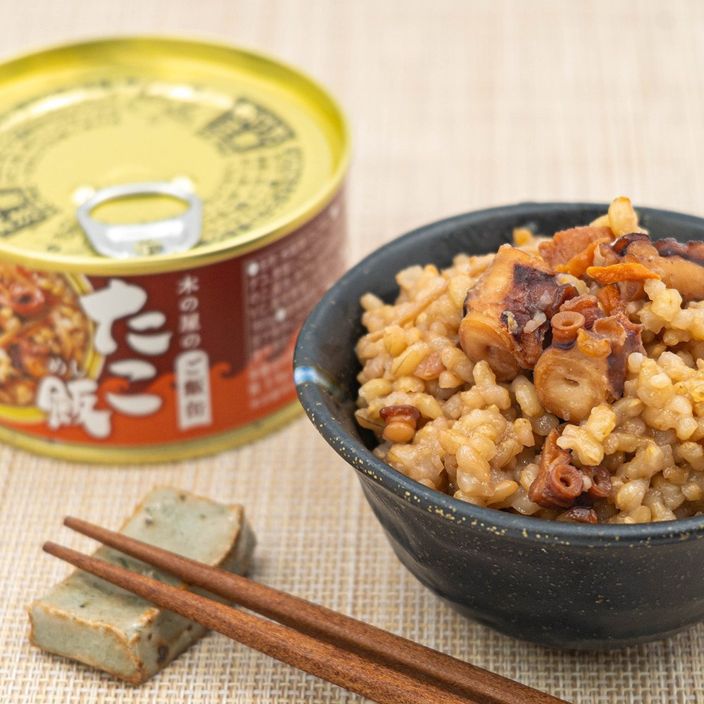 木の屋石巻水産　美里町直売所「防災備蓄・木の屋のご飯缶」たこ飯３缶セット