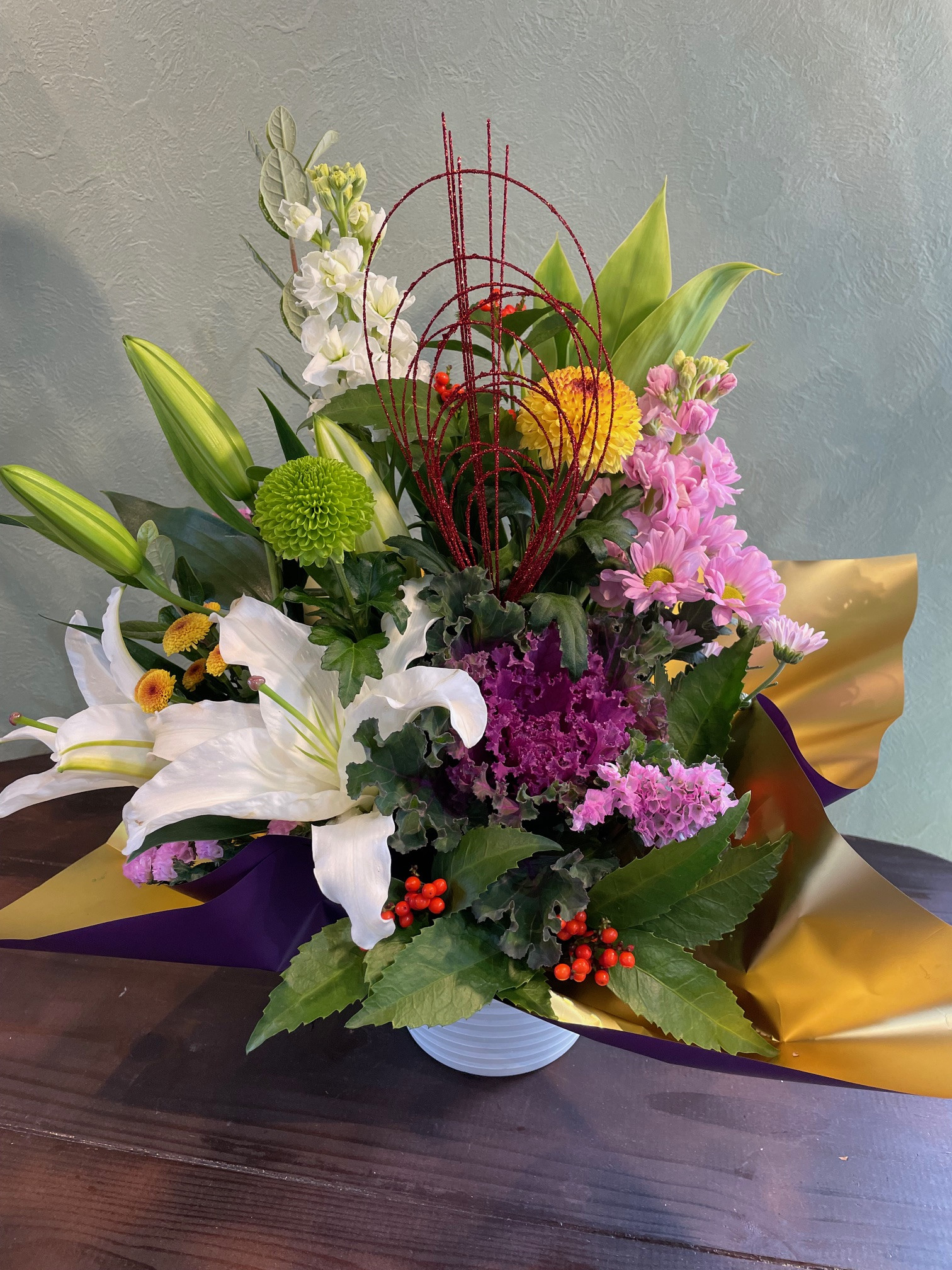 美里町からお届け新年を彩る生花アレンジメント～和～