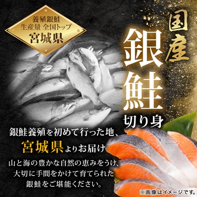 訳あり　銀鮭　宮城県産　甘塩　切身　約1.5kg　国産　/　宮城県　女川町【配送不可地域：離島】