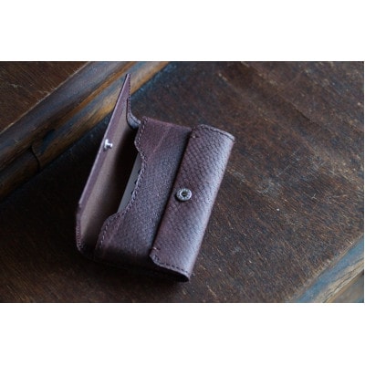 【Dear Fish】女川銀鮭レザー　カードケース(名刺入れ)/キーホルダーセット Color:錆