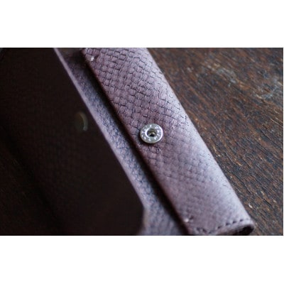 【Dear Fish】女川銀鮭レザー　カードケース(名刺入れ)/キーホルダーセット Color:錆