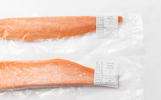 養殖銀鮭「銀王」刺身用サク2本(半身1枚分)　約700g【配送不可地域：離島】