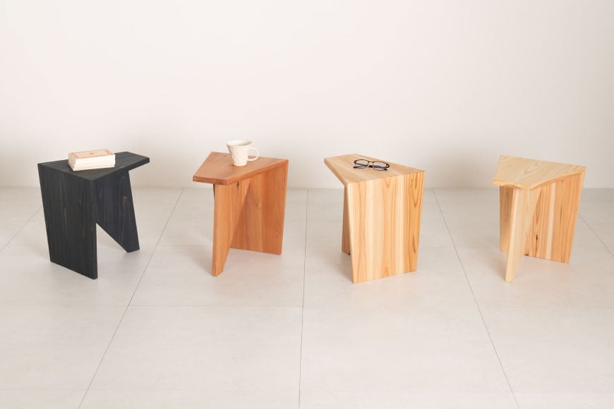 家具 椅子 Grain Stool 黒森 1点 [丸平木材 宮城県 南三陸町 30bf0005-a] スツール おしゃれ 木製 木 インテリア 杉 日本製 木目 コンパクト 無垢 黒 国産 新生活 一人暮らし