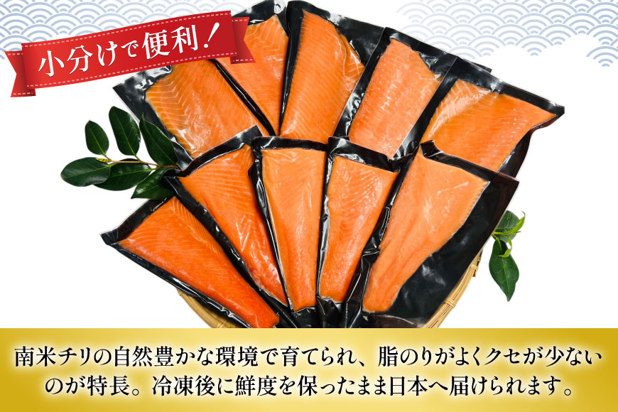 訳あり サーモン 刺身 とろサーモン 約200g×10パック 計2kg[たみこの海パック 宮城県 南三陸町 m304amh560073] 魚 魚介類 海鮮 さしみ 生食 鮭 さけ トラウト ハラミ トロ 冷凍 小分け