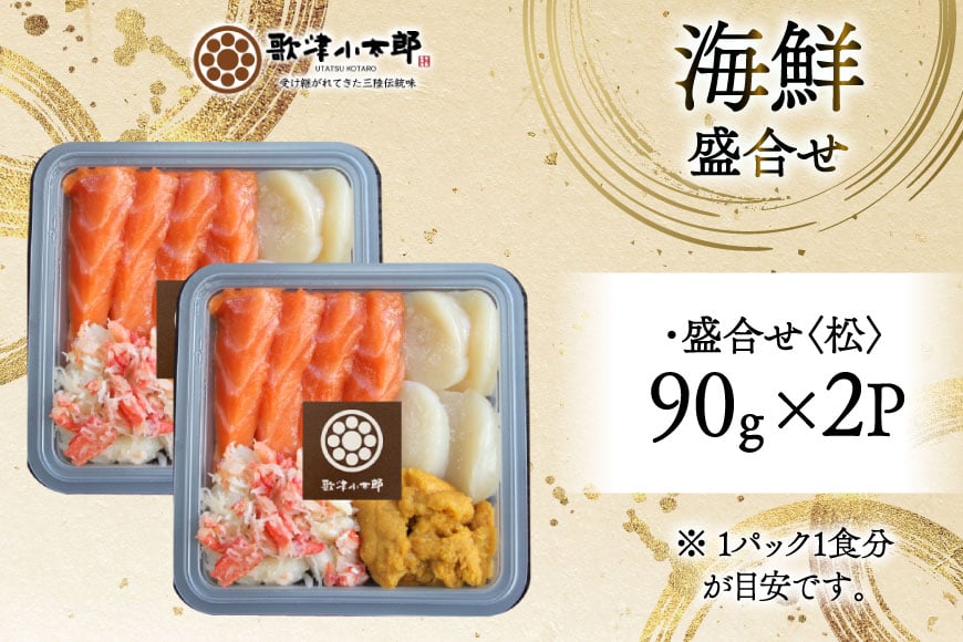 海鮮 盛合せ 漁師めし〈松〉 90g 2パック [橋本水産食品 宮城県 南三陸町 m304amh590038] 魚介 魚介類 魚 海鮮 海鮮丼 丼 サーモン 銀鮭 鮭 小分け 個包装 冷凍 三陸 ホタテ 帆立 ほたて