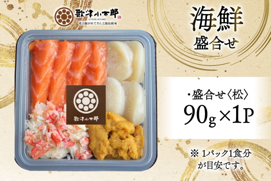 海鮮 盛合せ 漁師めし〈松〉 90g 1パック [橋本水産食品 宮城県 南三陸町 m304amh590039] 魚介 魚介類 魚 海鮮 海鮮丼 丼 サーモン 銀鮭 鮭 小分け 個包装 冷凍 三陸 ホタテ 帆立 ほたて