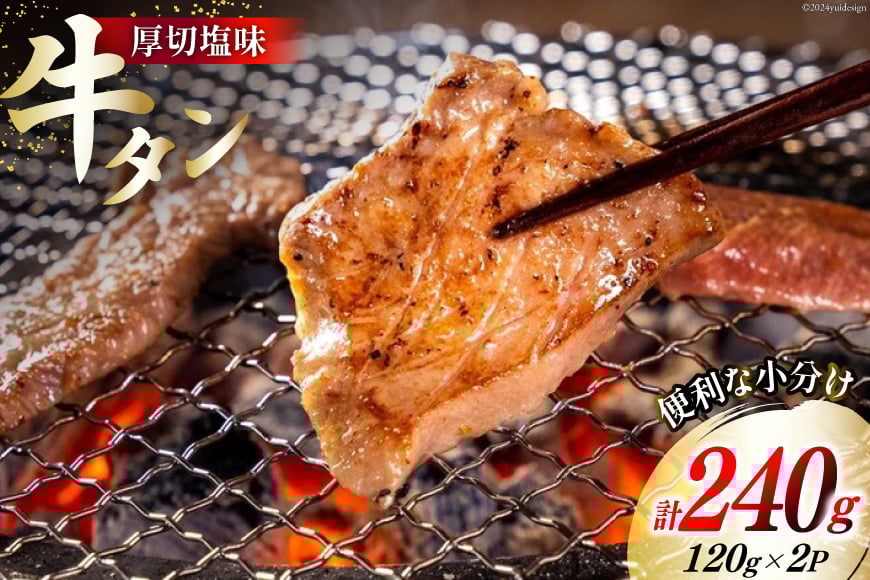 牛肉 佐利の牛タン 厚切 塩味 240g (120g×2p) [佐利 宮城県 南三陸町 30ag0003] 精肉 肉 牛肉 牛たん 牛タン ぎゅうたん タン タン塩 厚切り 味付き 肉 牛 冷凍 焼肉 焼き肉 BBQ アウトドア 小分け 冷凍