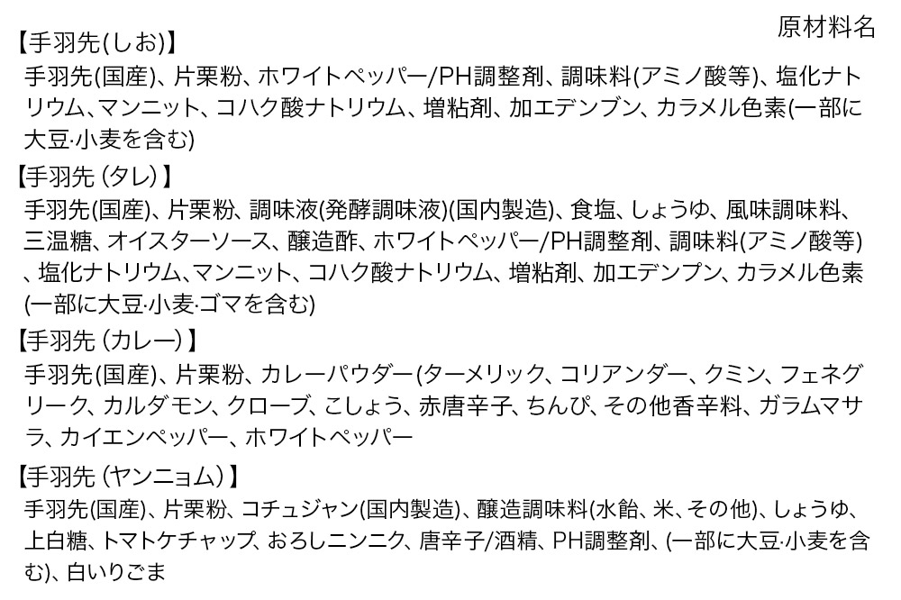手羽先のからあげ【食べ比べ4種セット】5本入×4パック 唐揚げ 総菜 おかず つまみ 鶏肉 塩 ヤンニョム カレー 甘辛
