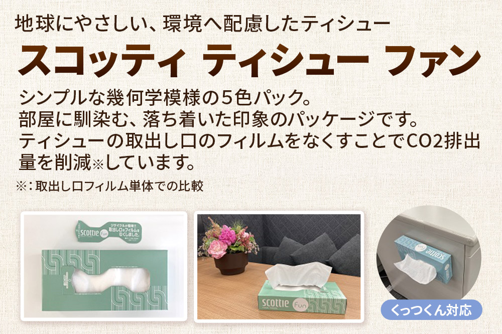 クリネックス トイレットペーパー 長持ちロール シングル 8ロール×1パック ＆ ティッシュペーパー スコッティ ファン 150組 5箱×2パック 秋田市オリジナル