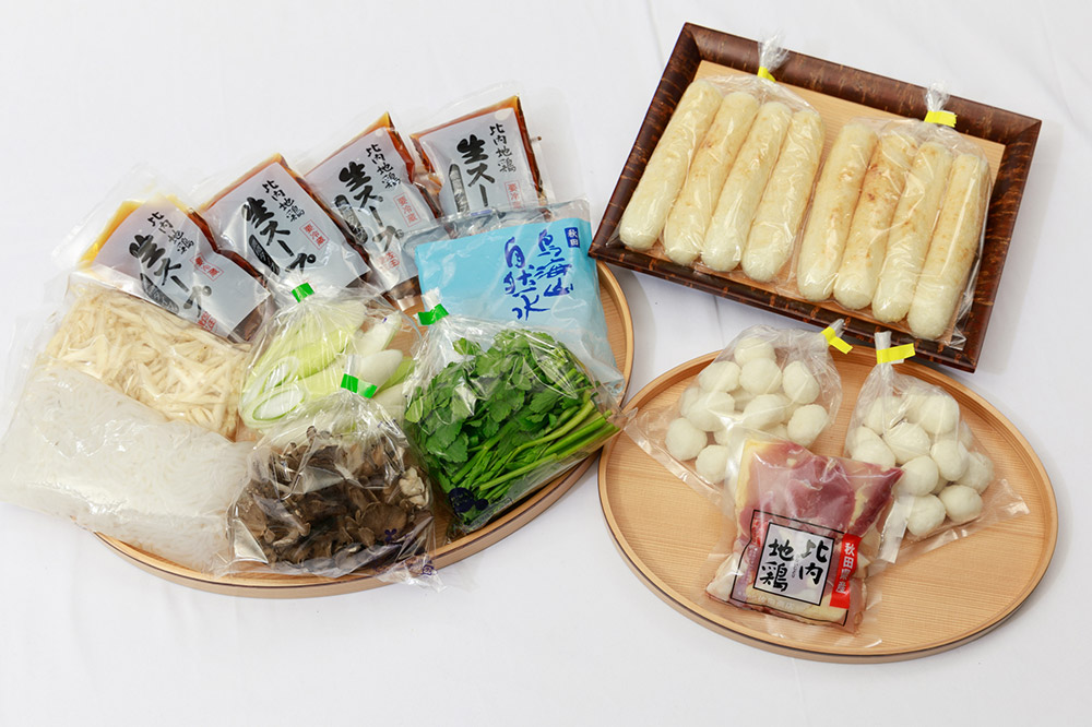 きりたんぽ 佐田商店 の きりたんぽ鍋 セット 4人前 秋田 手作りきりたんぽ8本入 比内地鶏 冷蔵