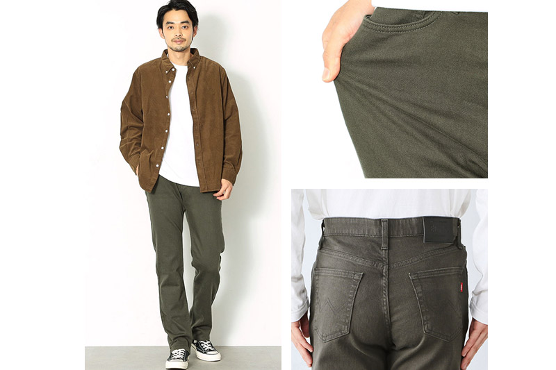 EDWIN インターナショナルベーシック 403 フレックス ふつうのストレートパンツ MENS【36インチ・アーミー】E403F-21-36