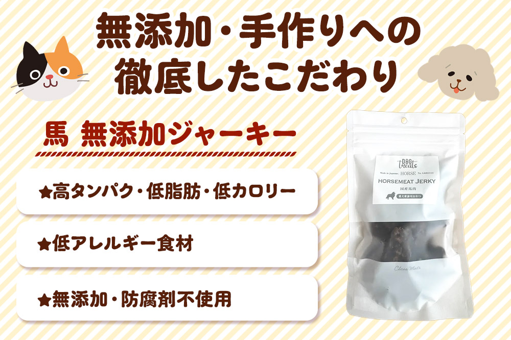 国産馬肉ジャーキー 無添加 40g×3袋 クロネコゆうパケット