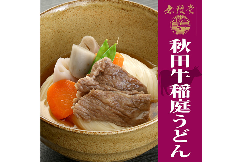 うどん 具つき レンジ調理 稲庭うどん  (秋田牛×2袋／比内地鶏×3袋) 計5人前 無限堂 冷凍 お惣