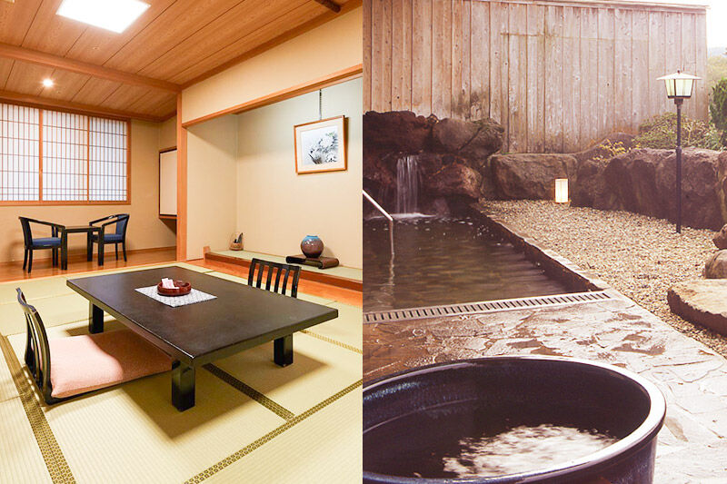 秋田温泉さとみ 宿泊ペア 2名様 1泊2食付 秋田駅すぐの源泉の宿 旅行 秋田県 秋田市  [源泉 温泉宿 東北 郷土料理 きりたんぽ だまこ餅 秋田牛 比内地鶏 八幡平ポーク]